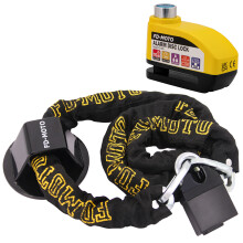 (1.8m, Yellow / Black) FD-MOTO Motorcycle Chain Lock & Ground Security Motorcycle Lock & Alarm Brake Disc Lock With Cable
