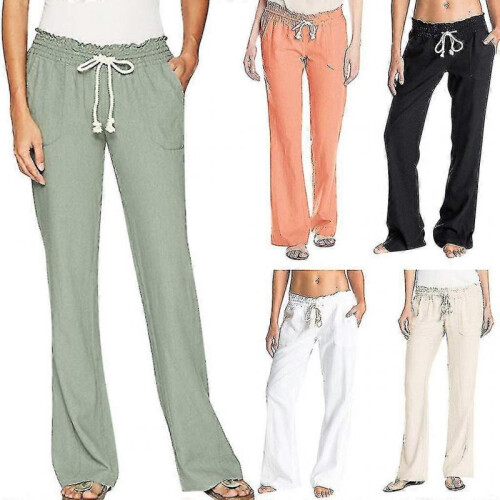 Women's Cotton Linen Pants Beach Lounge Pant 2