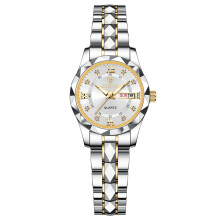 (Women's style - interlaced gold - white face) Ladies' watches, female students' fashionable luminous watches, women's light luxury quartz wristwatches