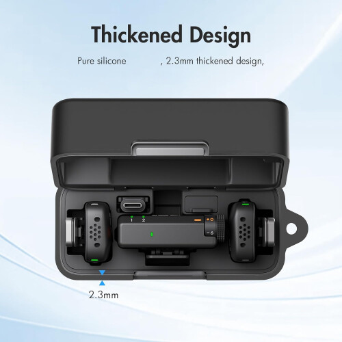 Silicone Case for Wireless Microphone Charging Box, Shockproof, Scratch Resistant, Compatible with [Model/Size] 2