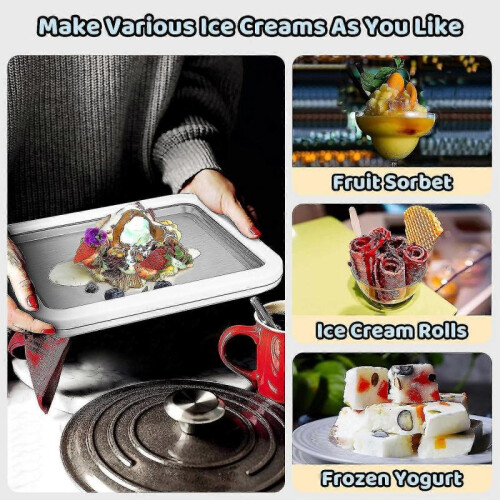 Ice Plate for Making Ice Cream, Rolled Ice Cream Maker,Ice Rolls Plate for Rolling Ice Yourself 2