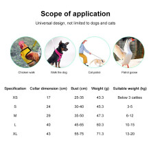 Bequemer roter L-Hundegeschirr mit 3,6 ft Nylon-Leine für kleine Haustiere