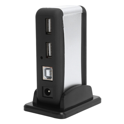 Hub USB a 7 porte USB 2.0 480 Mbps ABS nero 5V1A