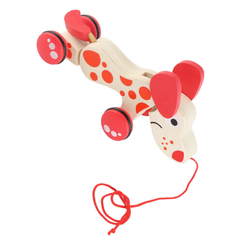 Push Pull Toy Puppy Walk Along Pull Wooden Hound