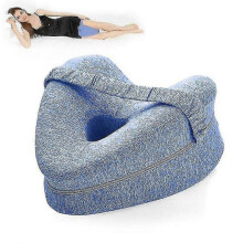 (Blue) Heart Shaped Orthopedic Sleeping Pillow For Legs Wedge Cushion With Knee Support Sciatica Pads Body Cushion