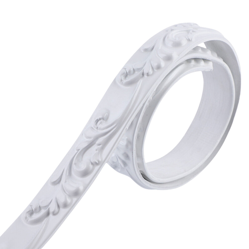 Elegant Wall Trim Molding 16.4Feet Peels And Stick Wall-White 7695000000766