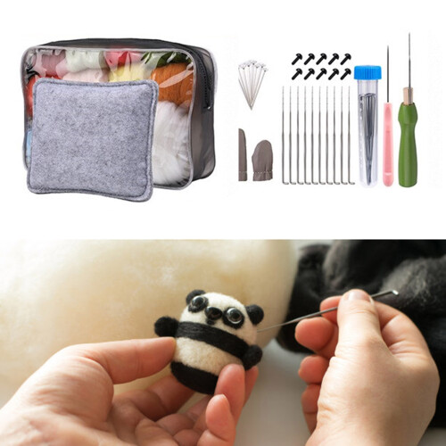 Beginner Wool Felting Supplies with Needle, Instruction, Wool 1