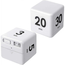 2 Pieces Cube Timers Gravity Sensor Flip Timer Kids Timer Workout Timer and Game Timer for Time Management, 1 3 5 10 Minutes and 15 20 30 60 Minutes (