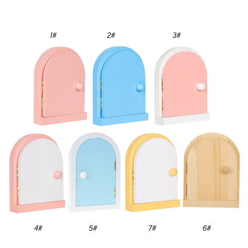 Cute Door Shape Wood Outlet Guard Protective-Blue surface 5 2
