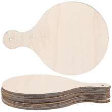 10 Pcs Round Tray Pizza Serving Board Wood Cutting Board Unfinished Cutting Board Tray Kitchen Serving Tray