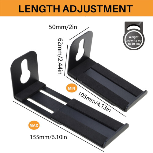 Speaker Wall Mount Floating Rack with Extendable Arms for Home Music Systems 1