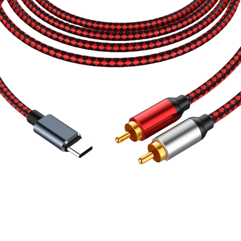 Usb C To 2Rca Sound Cable Type C To Male Y 2Rca Splitter Usb-3M Gold 7704000001427