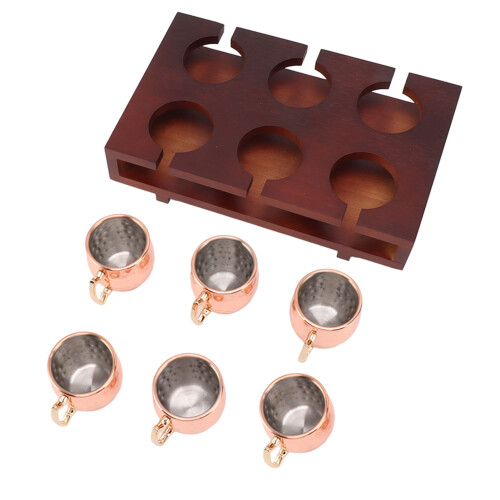 6Pcs 2oz Mule Drink Mug Set with Holder Robust 2
