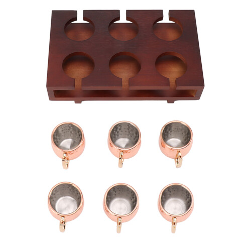 6Pcs 2oz Mule Drink Mug Set with Holder Robust 1