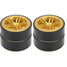 4 Stück Goldene 1/10 RC Drift Felgen mit Gummi-Reifen für Onroad-Fahrzeuge