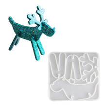 Christmas Decoration Mold Reindeer Figurine Accessories Silicone
