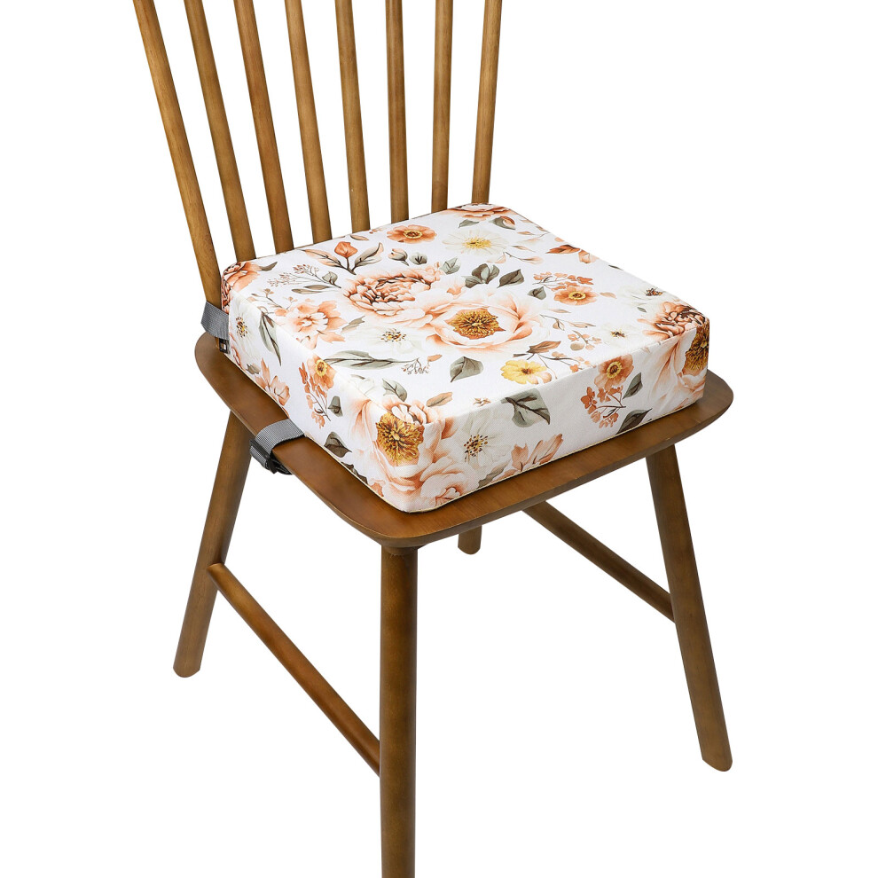 Highchair Booster Cushion Mat with Straps Baby Booster-flowers