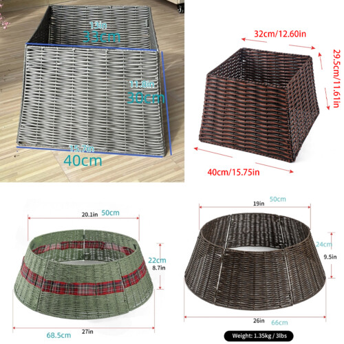 User Friendly Rattan Christmas Tree Base-Brown red 4 piece pa 1
