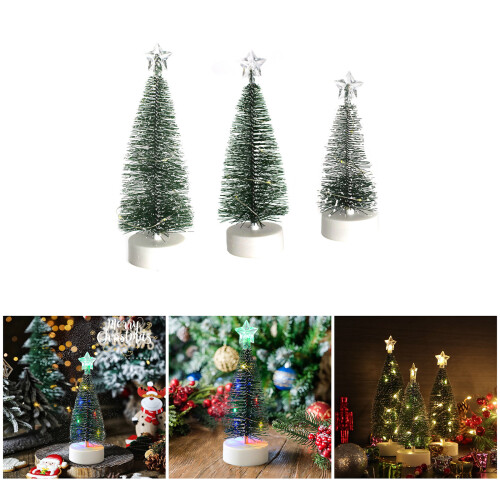 Set Of 6 LED Christmas Tree-Large medium small warm white light 1