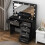 With 11 LED Lighted Mirror And 5-Drawer Black Vanity Dressing Table UK 5