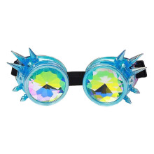 Steampunk Kaleidoscope Goggles Yellow - Psychedelic Rave Halloween Cosplay Party Costume Accessory