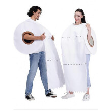 (white,)Funny Couples Rolling Paper Cosplay Clothing for Halloween Cos Party Roll Paper Tissue Toile