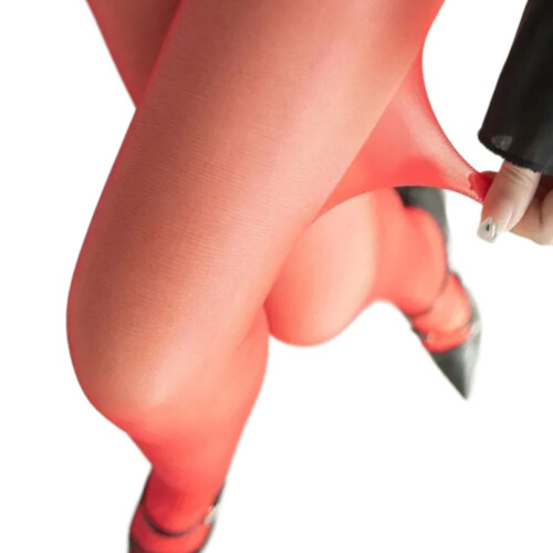 Solid Color Semi Opaque Footed Tights High Waist-Core spun wire