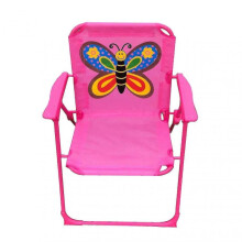 (Butterfly) SNQTV-Cute Cartoon Printed Foldable Chair Outdoor Portable Lightweight Children Chair For