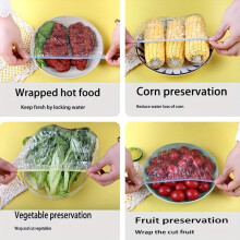 (Multicolor, 100pcs/set) Food Fresh Keeping Cover, 100pcs/set Reusable Clear Plastic Wrap, Elastic Food Storage Cover, Kitchen Gadgets for Home Use, Containers,