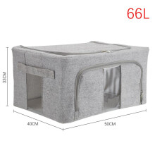 (66 L) AceHome 24/66/100L Metal Frame Fabric Storage Box with Windows