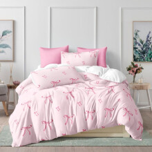 (Bow 3, AR Queen（200cm*230cm）) Butterfly Print Bedding Set, 1 Count Bedspread & 2 Counts Pillowcase without Filler, Soft Comfortable Bedding Set for Home Bedroom, Flower
