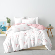 (Bow 4, AR(180cm*200cm)) Butterfly Print Bedding Set, 1 Count Bedspread & 2 Counts Pillowcase without Filler, Soft Comfortable Bedding Set for Home Bedroom, Flower
