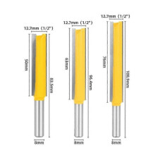 3pcs 8mm Shank Extra Long Milling Cutters, Woodworking Cutter Extra Long Cutter Straight End Cutter