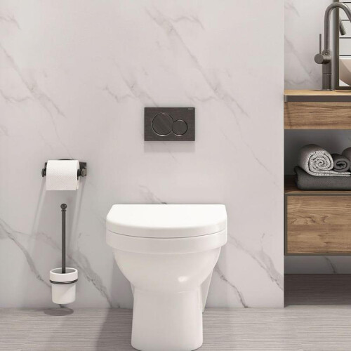 (Default) 10X White Black Grey Marble Shower Wall Panels PVC Bathroom Cladding Decorative 2