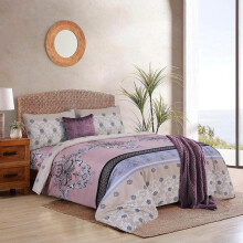 (Agata Pink, Double) Luxury 4-Piece Marble & Floral Bedding Set – Soft Duvet Cover, Deep Pocket Fitted Sheet & Pillowcases – Machine Washable, Wrinkle-Resistant
