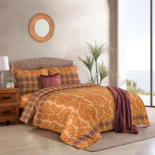 (Emma Yellow, Single) Luxury 4-Piece Marble & Floral Bedding Set – Soft Duvet Cover, Deep Pocket Fitted Sheet & Pillowcases – Machine Washable, Wrinkle-Resistant