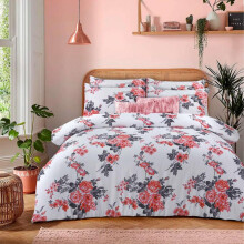 (Lily White , Single) Luxury 4-Piece Marble & Floral Bedding Set – Soft Duvet Cover, Deep Pocket Fitted Sheet & Pillowcases – Machine Washable, Wrinkle-Resistant
