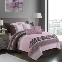 (Linea Brown Pink , King) Luxury 4-Piece Marble & Floral Bedding Set – Soft Duvet Cover, Deep Pocket Fitted Sheet & Pillowcases – Machine Washable, Wrinkle-Resistant