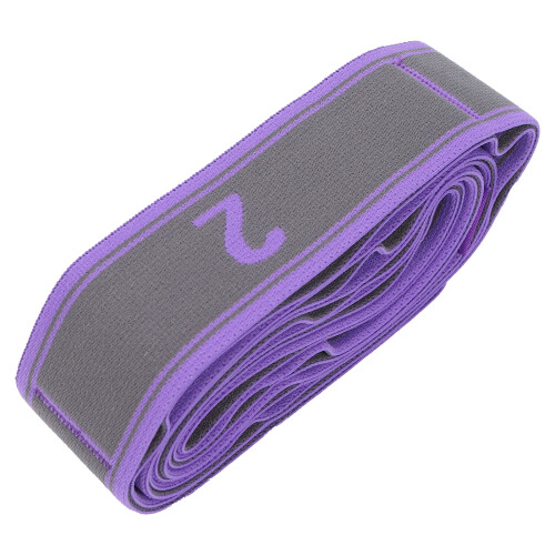 MultiLoop Hoch Elastischer Yoga-Stretch-Gurt 110cm - Lila Grau 2