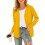 (XL,yellow)Women's Basic Long Sleeve Button Front Cardigan Sweater Knit Coat Tops Outerwearp 1