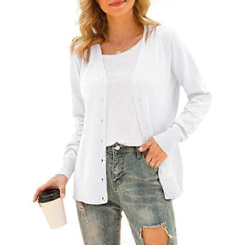 (XXL,pink)Women's Basic Long Sleeve Button Front Cardigan Sweater Knit Coat Tops Outerwearp 2