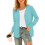 (L,light green)Women's Basic Long Sleeve Button Front Cardigan Sweater Knit Coat Tops Outerwearp 1