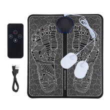 (black) Rechargeable Electric Foot Massager Pad Electrostimulator Massage Mat EMS Muscle Massager Relax Feet Massage Fitness Masajeador