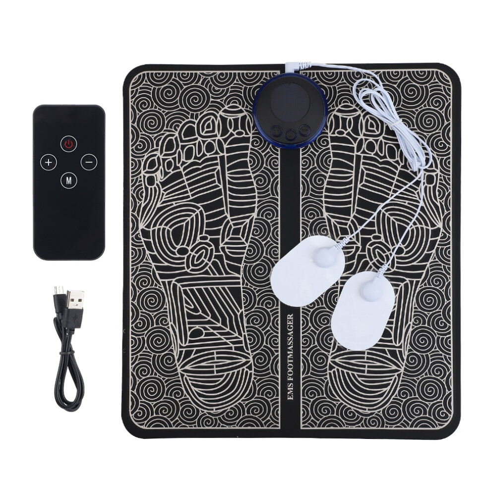 (black) Rechargeable Electric Foot Massager Pad Electrostimulator Massage Mat EMS Muscle Massager Relax Feet Massage Fitness Masajeador