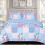 (Patchwork Blue, Double) Premium Microfiber Printed Duvet Quilt Cover Set – Floral Patchwork Bedding, Single to Super King 1