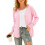 (M,pink)Women's Basic Long Sleeve Button Front Cardigan Sweater Knit Coat Tops Outerwearp 1