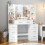 Large Dressing Table with 7 Drawers +8 open shelves &LED Dimmer Mirror 4