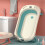 Collapsible Baby Bathtub Temperature Sensing Drain 11