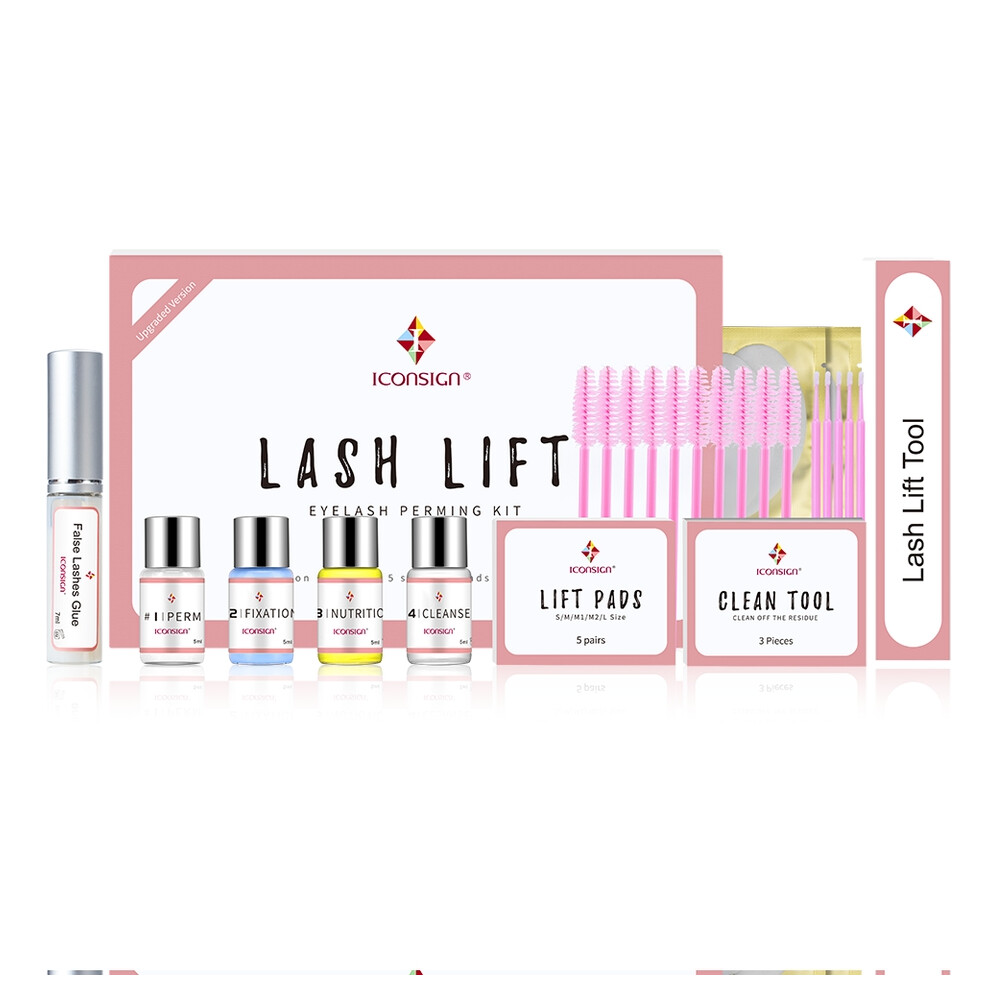 ICONSIGN Upgrade Version Lash Lift Kit Lifting Eyelashes Lasting 6-8 Weeks Lash Perm Eyelash Enhancer Makeup Tools