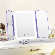 (PURPLE) SEJOY Makeup Mirror LED Lights Adjustable, Rechargeable,for Dorm Dressing Fill light Smart Complementary Makeup Mirror